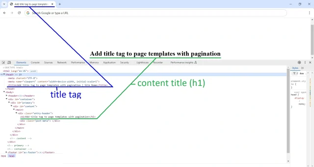 Title tag vs Content title